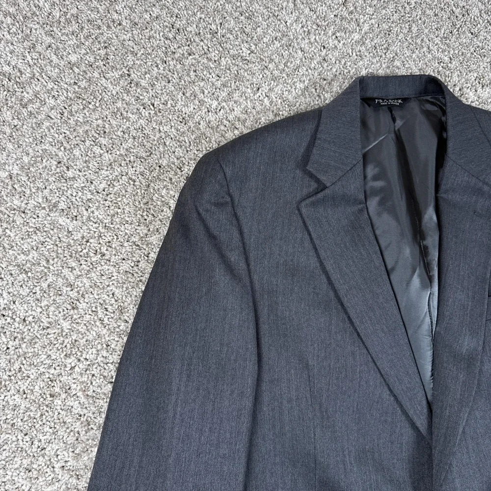 Jos A Bank‎ Blazer Mens 41L Gray Wool Signature Collection Sport Coat Jacket